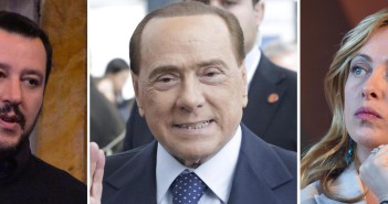 E adesso voltiamo pagina La combo, realizzata con tre immagini di archivio, mostra Matteo Salvini (S), Silvio Berlusconi e Giorgia Meloni.
ANSA